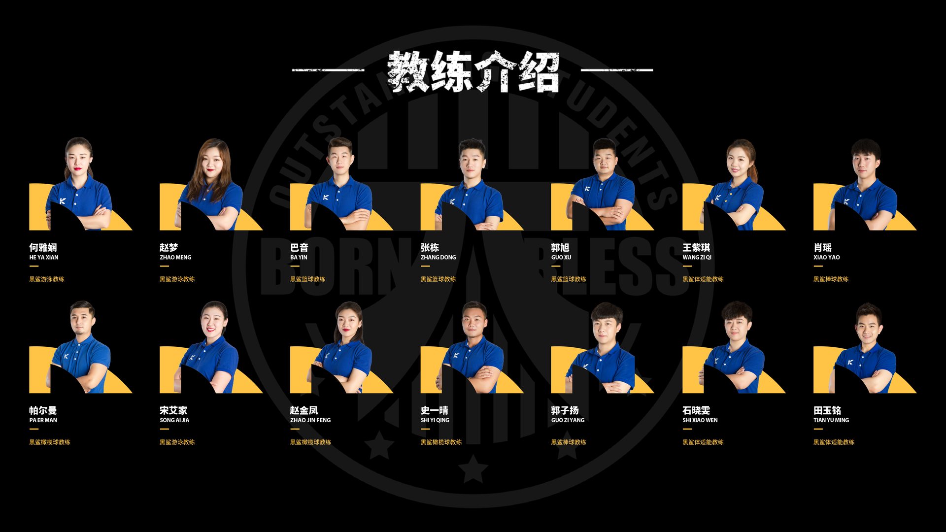 黑鲨运动成长中心教练团队